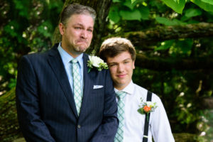 Groom and Son Crying at the Hilltop in Spring Green