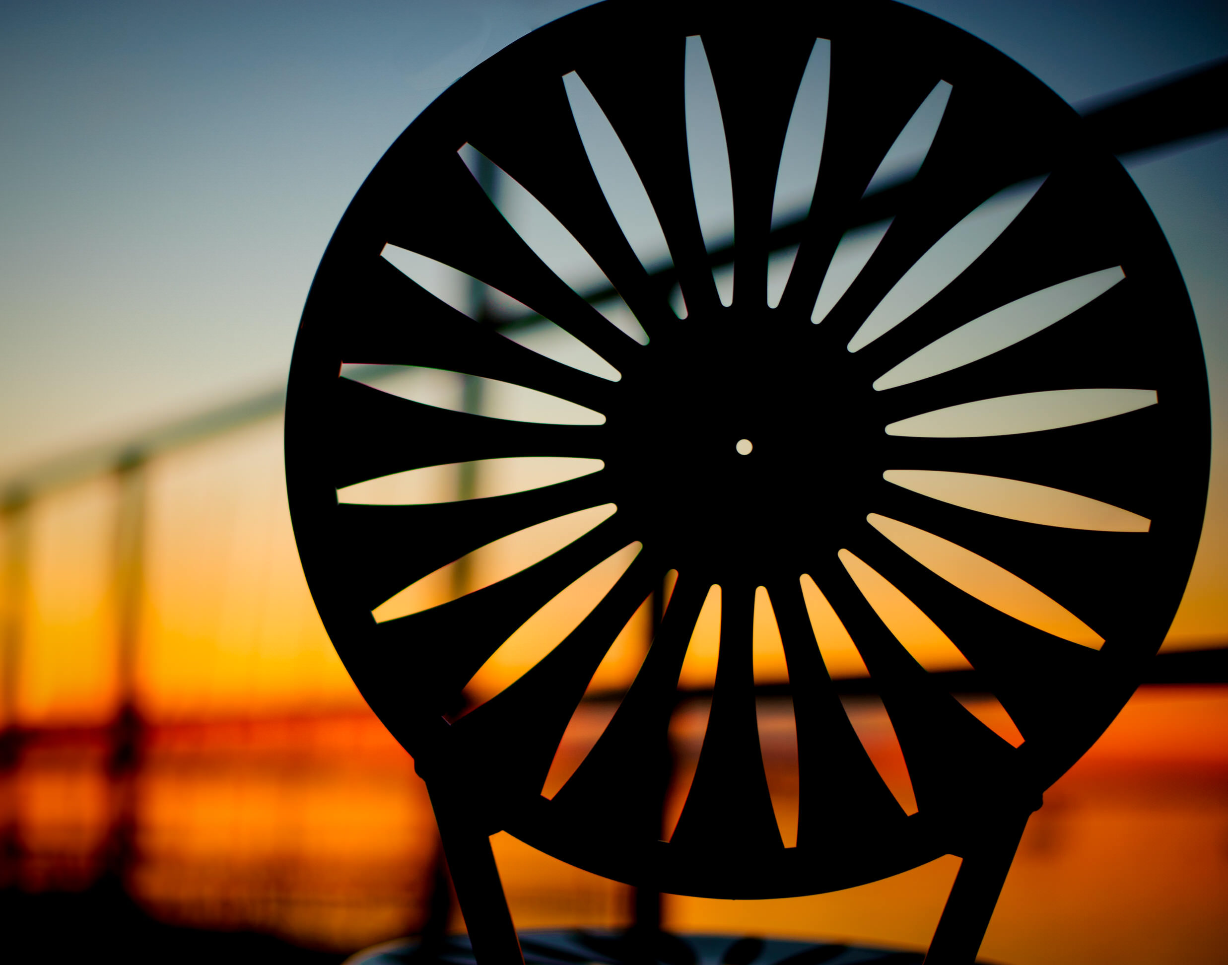 memorial union terrace chair at sunset