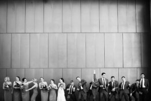 wedding party dancing outside