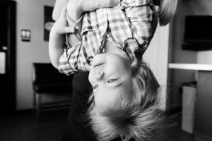 kiddo hanging upside down