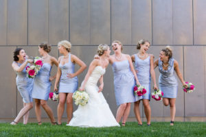 Katie and her bridesmaids outside for photos