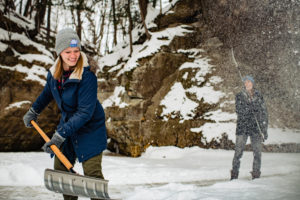 Courtney and Christina at Pewit's nest ice hockey session